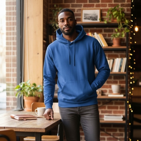 Independent Trading Company Other - (2 FOR $20) Men's Blue Hooded Sweatshirt - Classic Pullover Hoodie (59-1865)